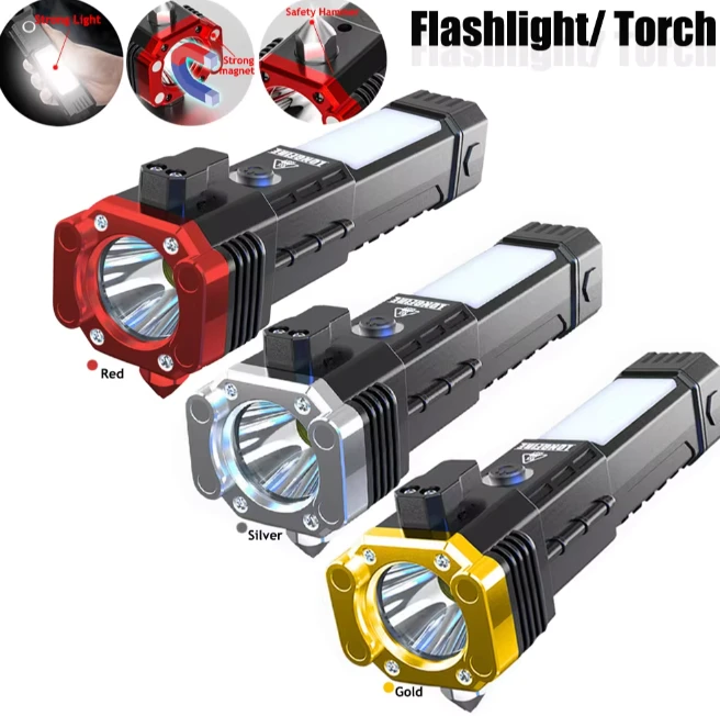 Generic Multifunctional LED Flashlight with Safety Hammer - image 1