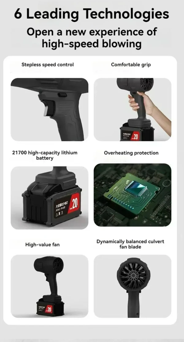 Mini Turbo Jet Fan Wireless Blower Stepless Speed - image 4