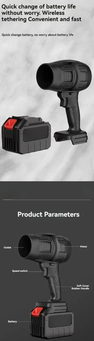 Mini Turbo Jet Fan Wireless Blower Stepless Speed - image 7