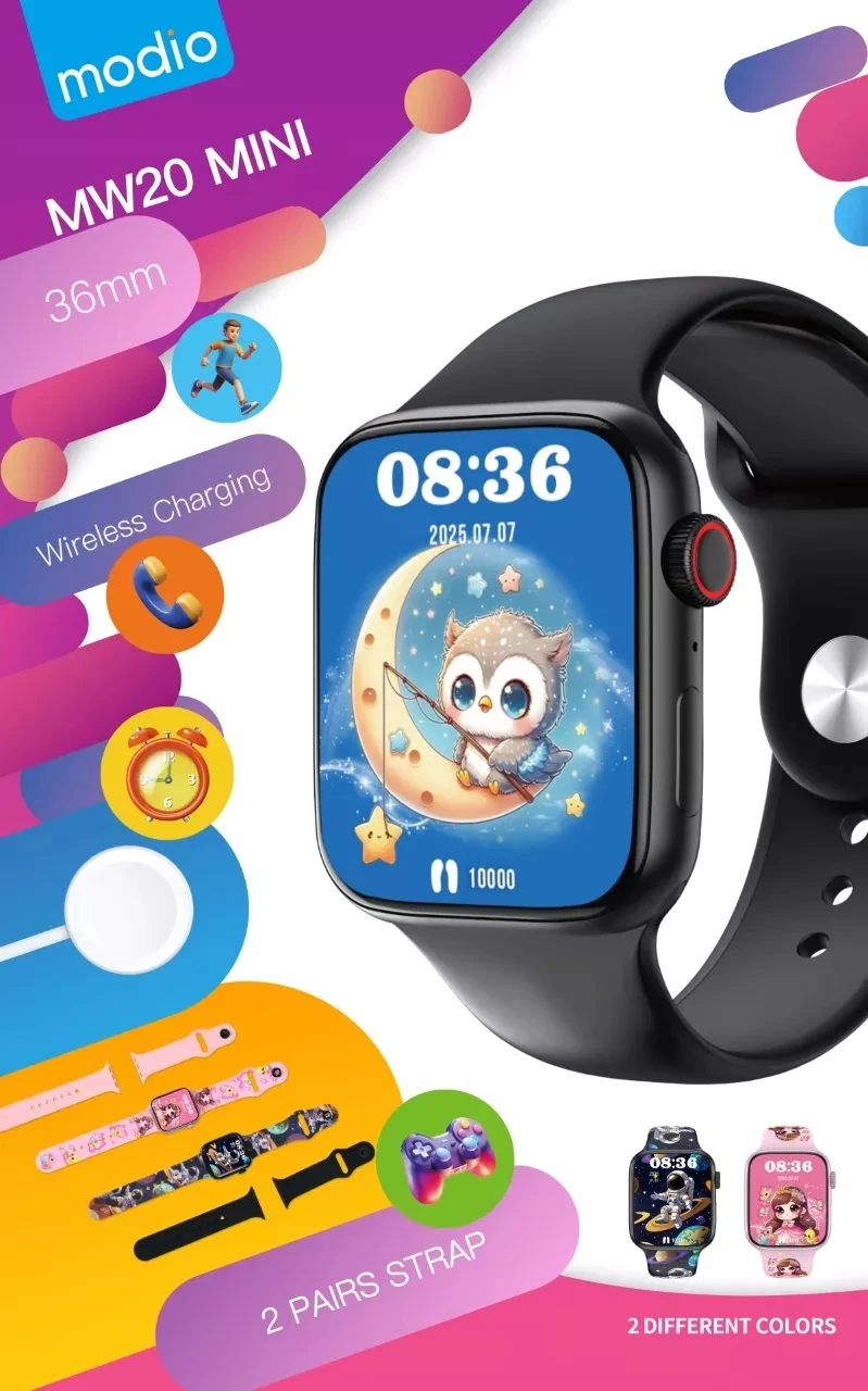 Modio MW20 Mini Kids Smart Watch 2 Straps - image 3