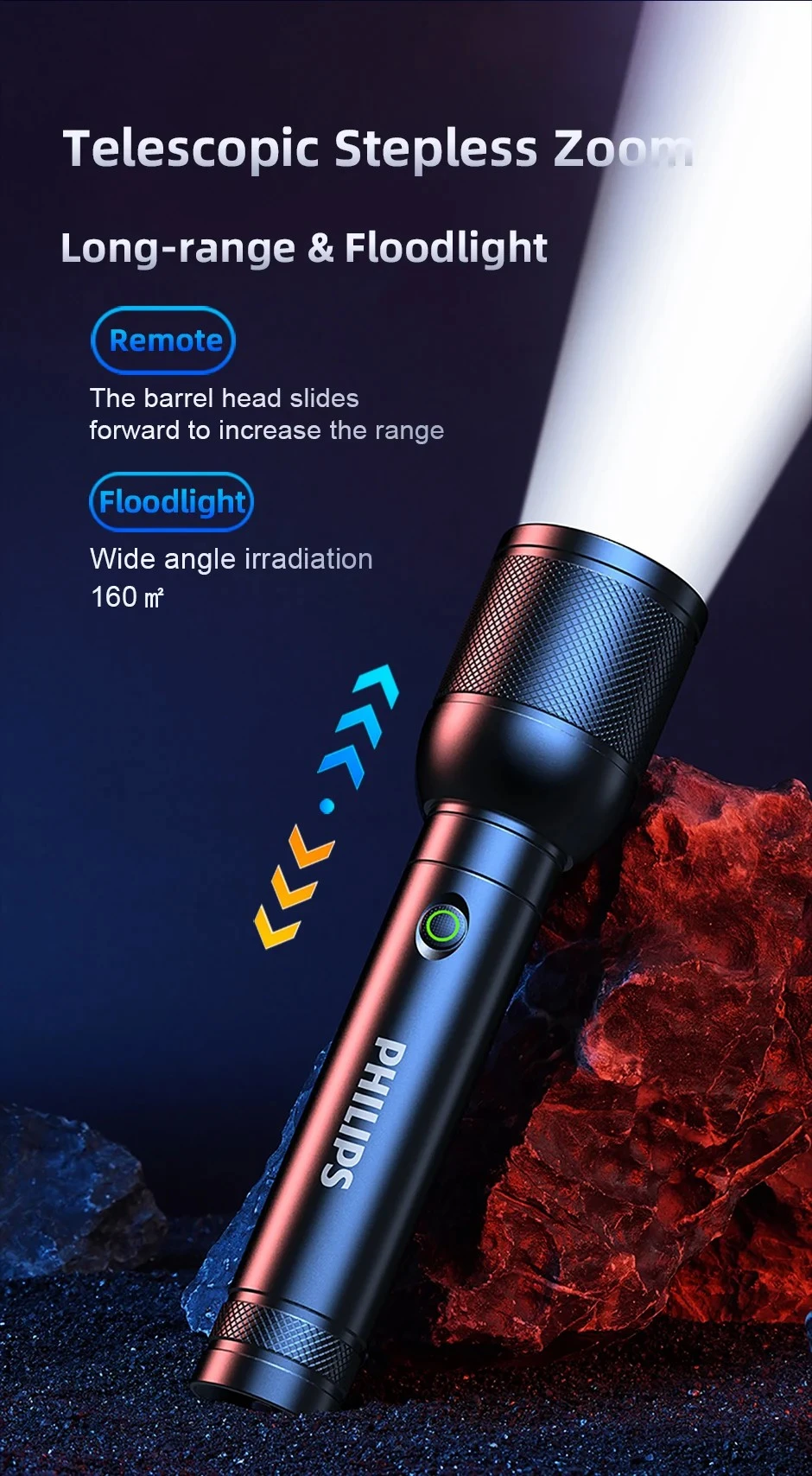 PHILIPS SFL 8168 Rechargable 1Km Flashlight - image 3