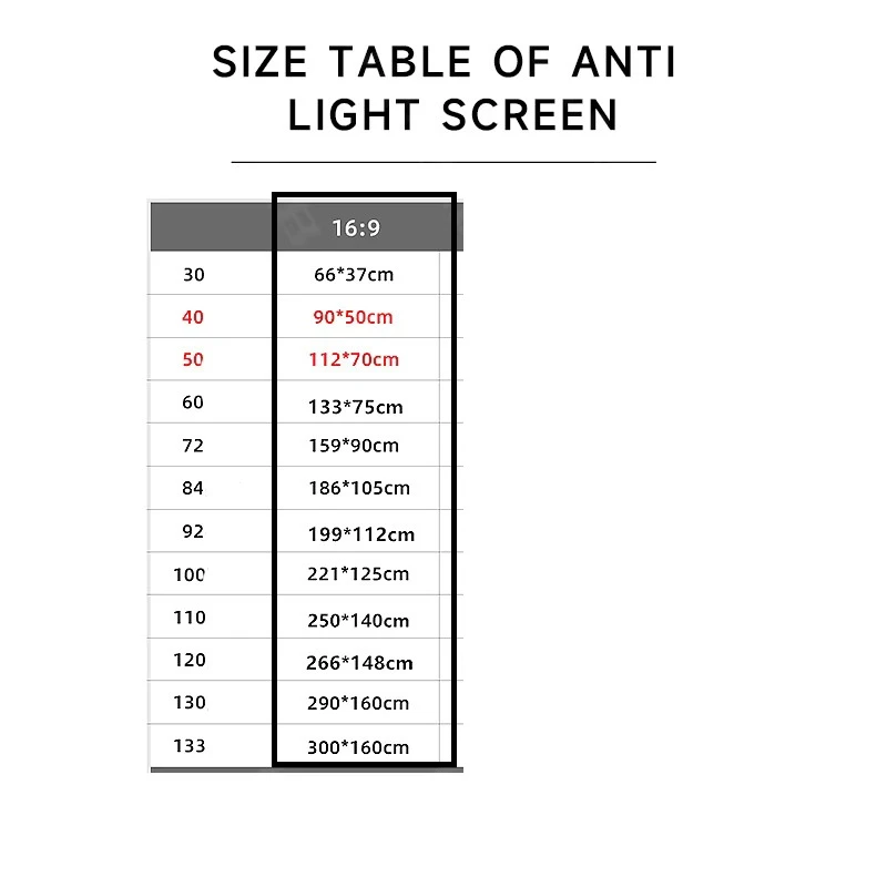 Projector Screen Anti Light Fabric Cloth 120 Inches - image 2