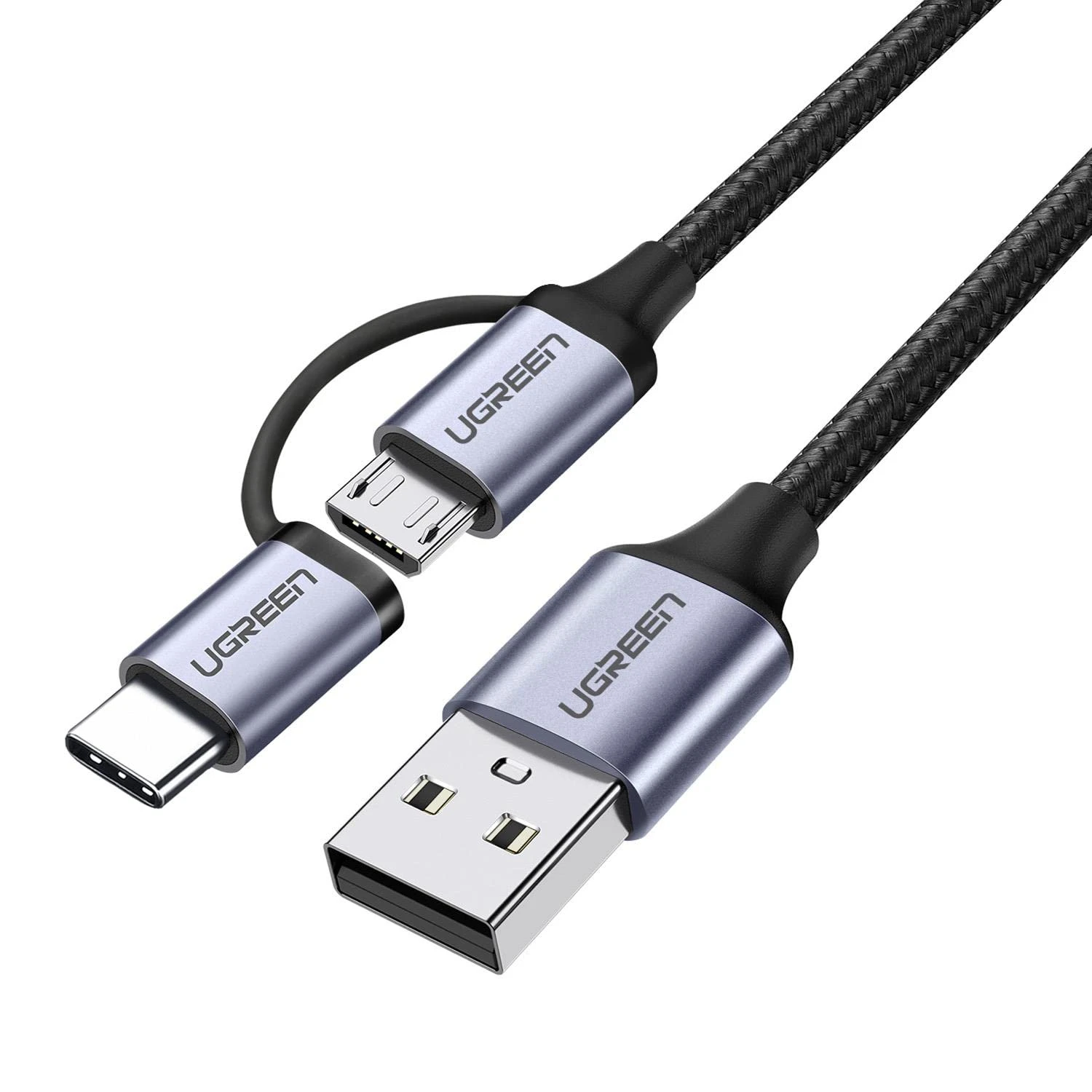 UGREEN USB Micro USB + Type-C Cable Dual-connector 1M