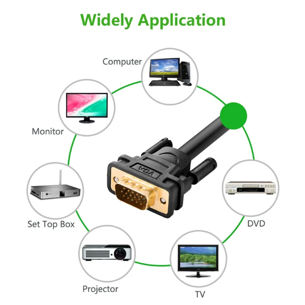 UGREEN VGA Male to Male Cable 1.5m 1080P@60Hz - image 2