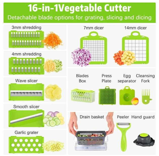 Generic 16-in-1 Multi-function Veggie Chopper - image 2