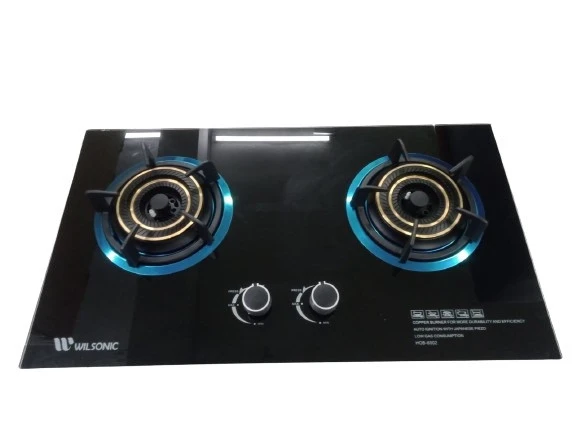 Wilsonic HOB6002 Glasstop 2 Burner Gas Cooker Hob