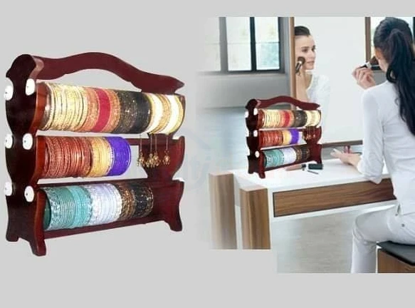 Generic Wooden Bangle Stand with 6 Bars