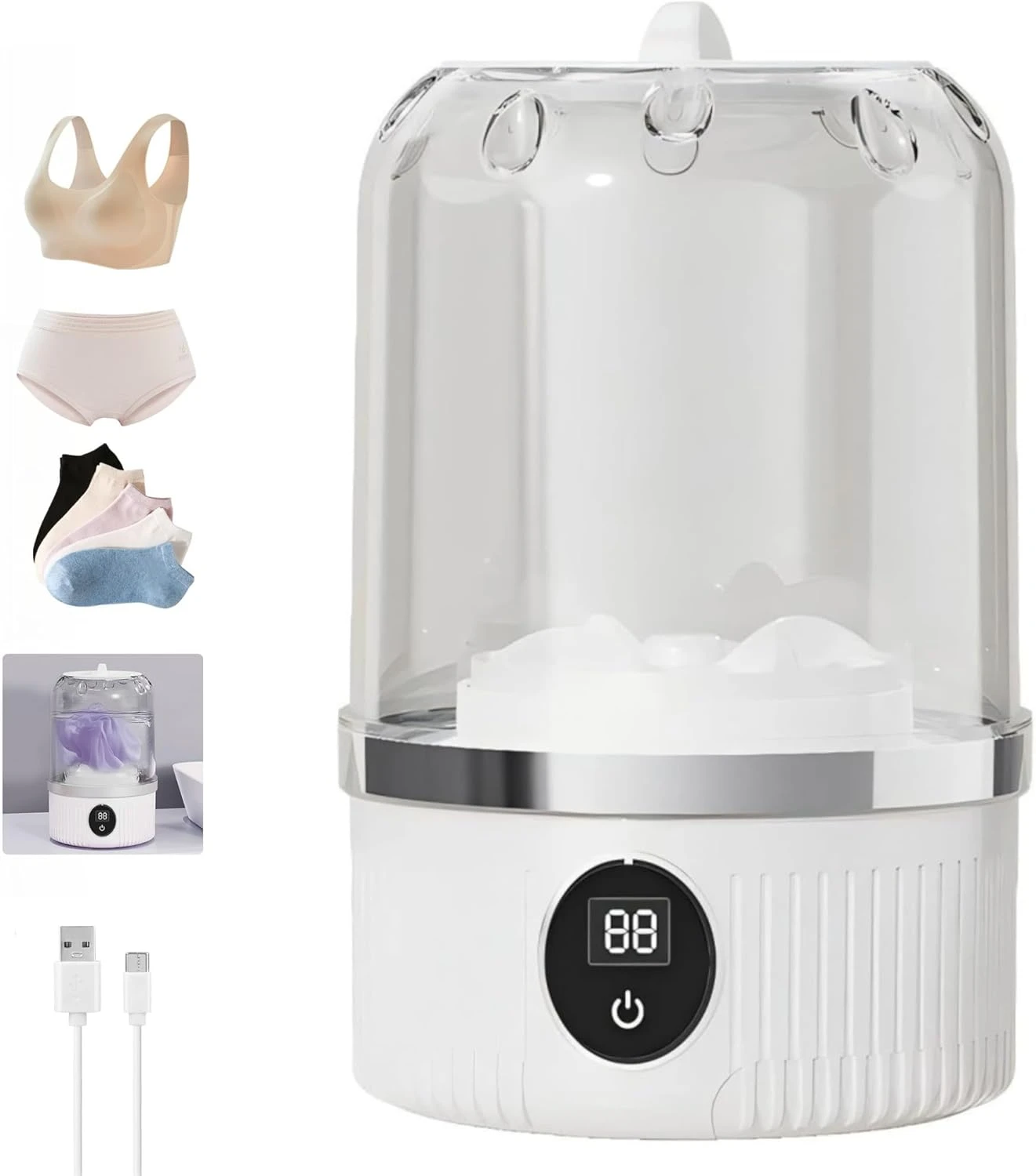 Generic Mini Washing Machine Portable 1 Liter - image 2
