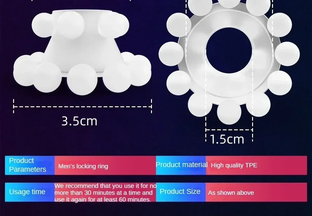 Generic 18-Bead Cock Ring for Male Delay & Clitoral Stim. - image 3