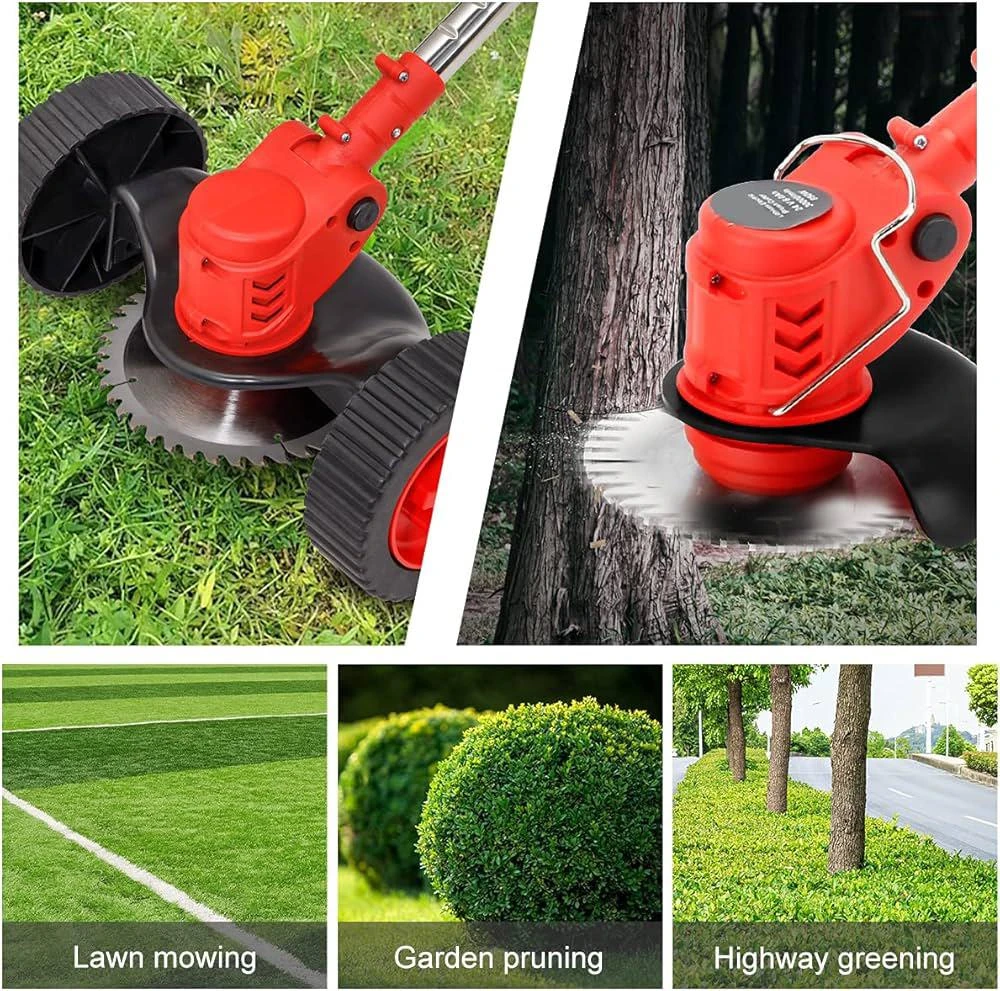 Generic 2 Battery Cordless Grass Trimmer Detachable Wheels - image 3