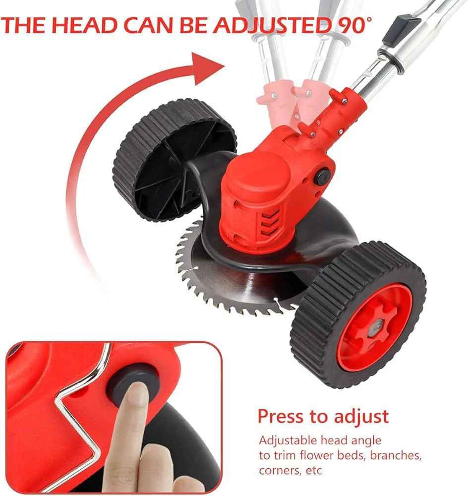 Generic 2 Battery Cordless Grass Trimmer Detachable Wheels - image 4