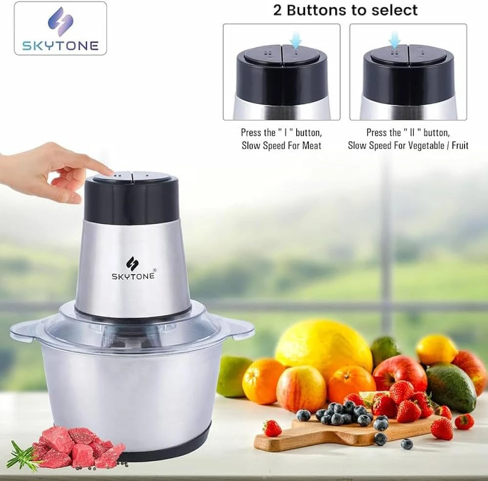 Generic 2L Electric Meat Chopper Stainless Steel - image 2
