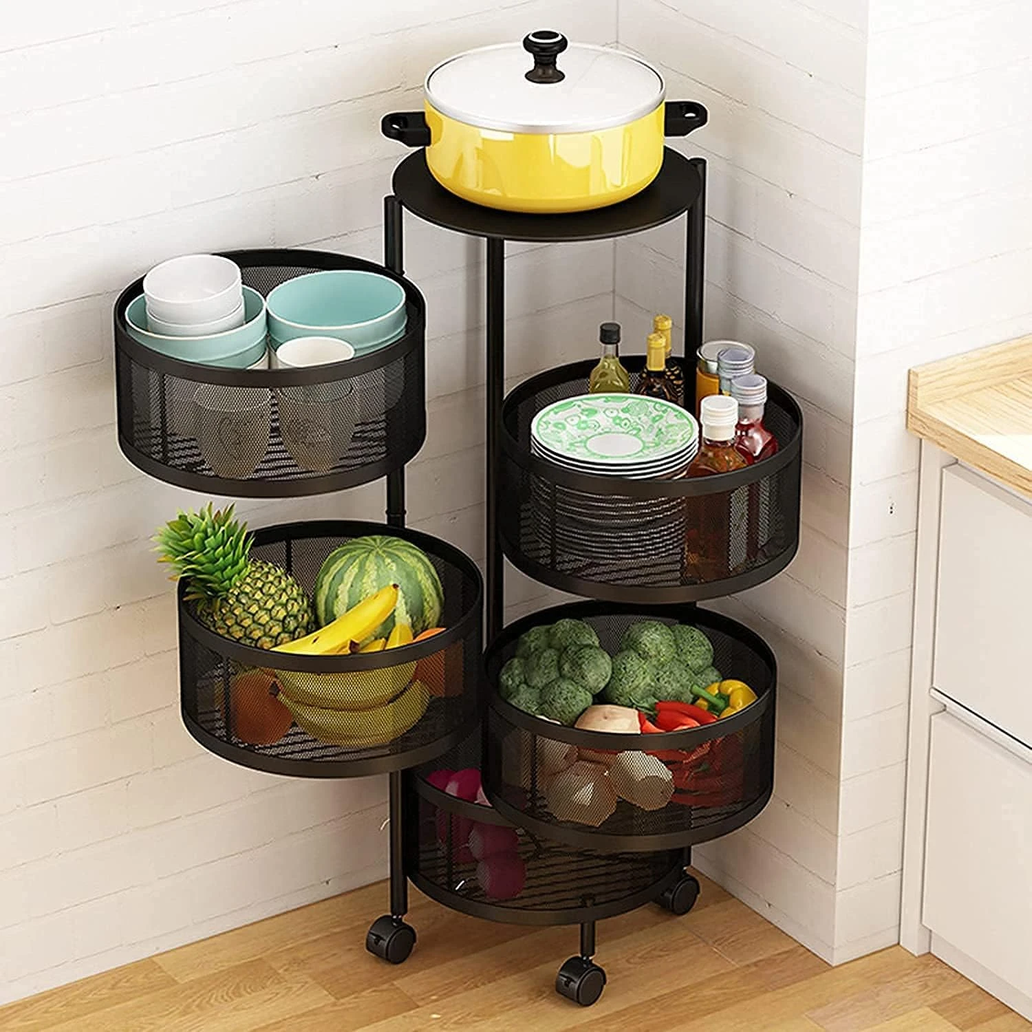 Generic 5-Tier Kitchen Storage Rack 360° Rotation - image 3