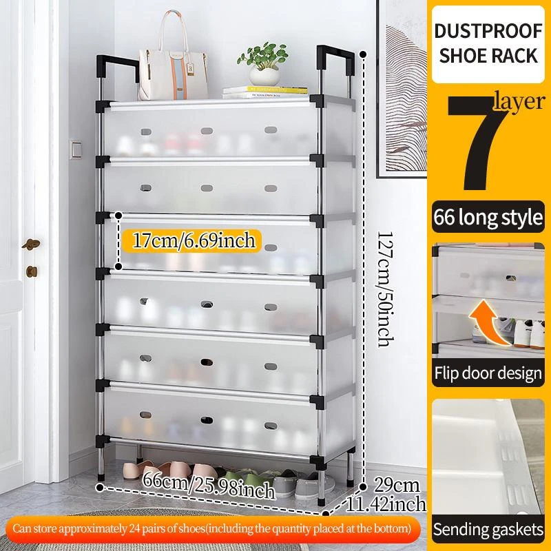 Generic Shoe Organizer Rack 7 LAYER Dustproof with Flip Door