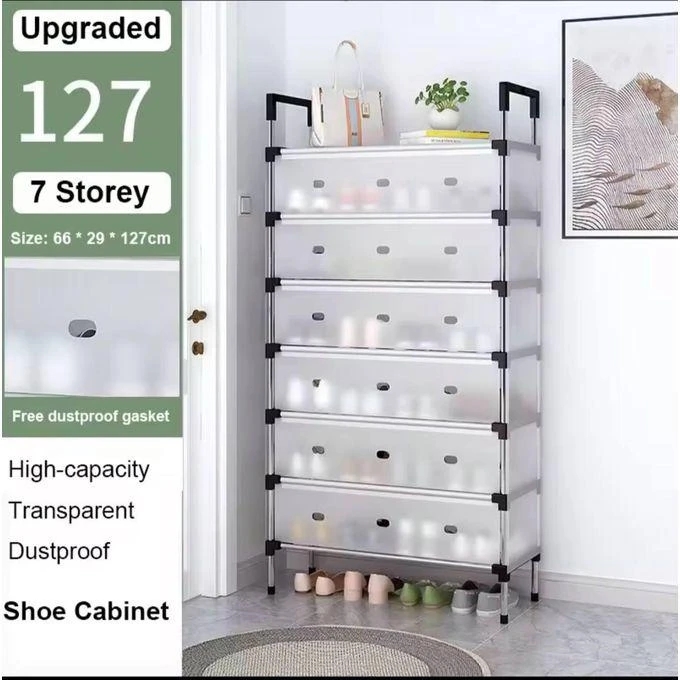 Generic Shoe Organizer Rack 7 LAYER Dustproof with Flip Door - image 2