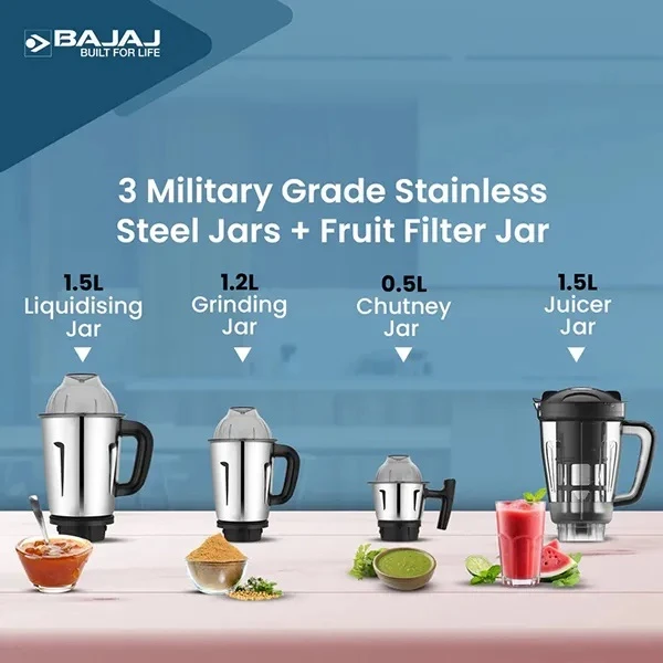 Bajaj Military Series Evoque 4 Jar Mixer Grinder - image 4