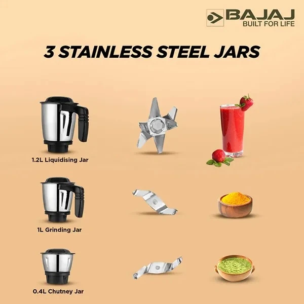 Bajaj Military Series Finesse 750W Mixer Grinder - image 3