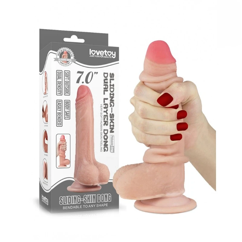 Generic Realistic Dildo Dual Layer Movable Foreskin - image 11