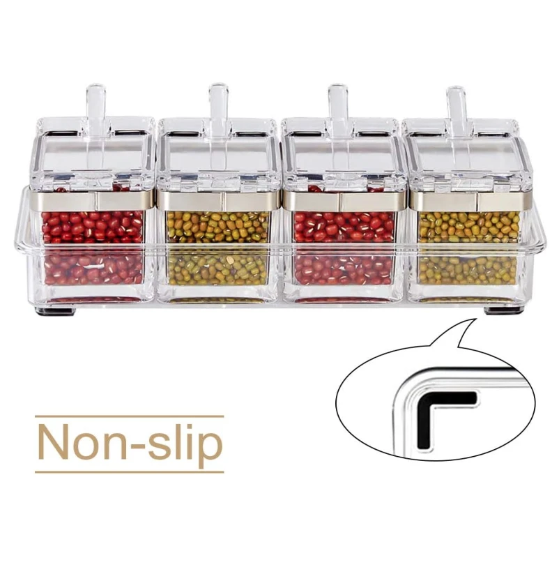 Aogist 4-Piece Separable Acrylic Seasoning Spice Pots - image 3