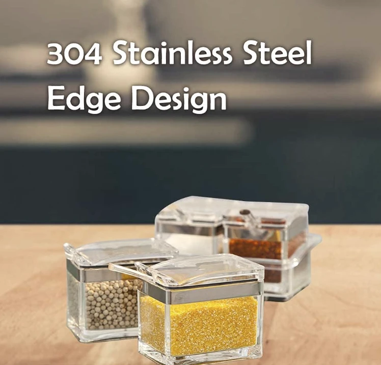 Aogist 4-Piece Separable Acrylic Seasoning Spice Pots - image 6