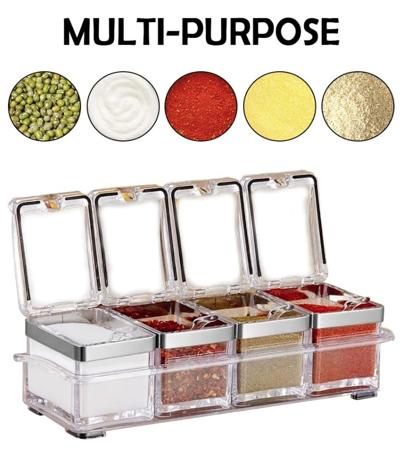 Aogist 4-Piece Separable Acrylic Seasoning Spice Pots - image 5