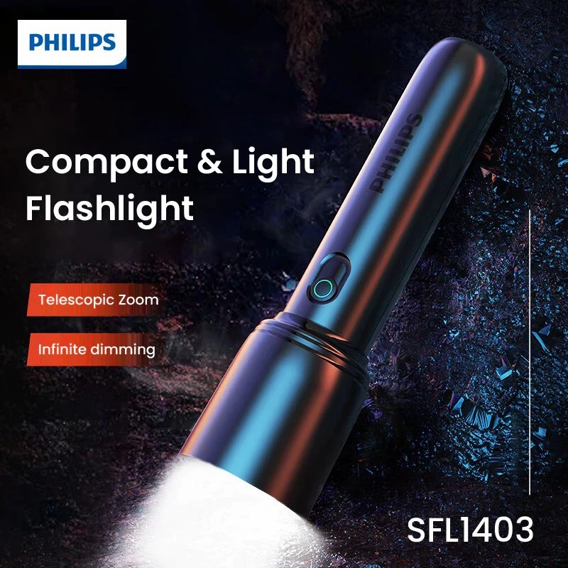 Philips SFL1403 Rechargeable LED Torch with Zoom