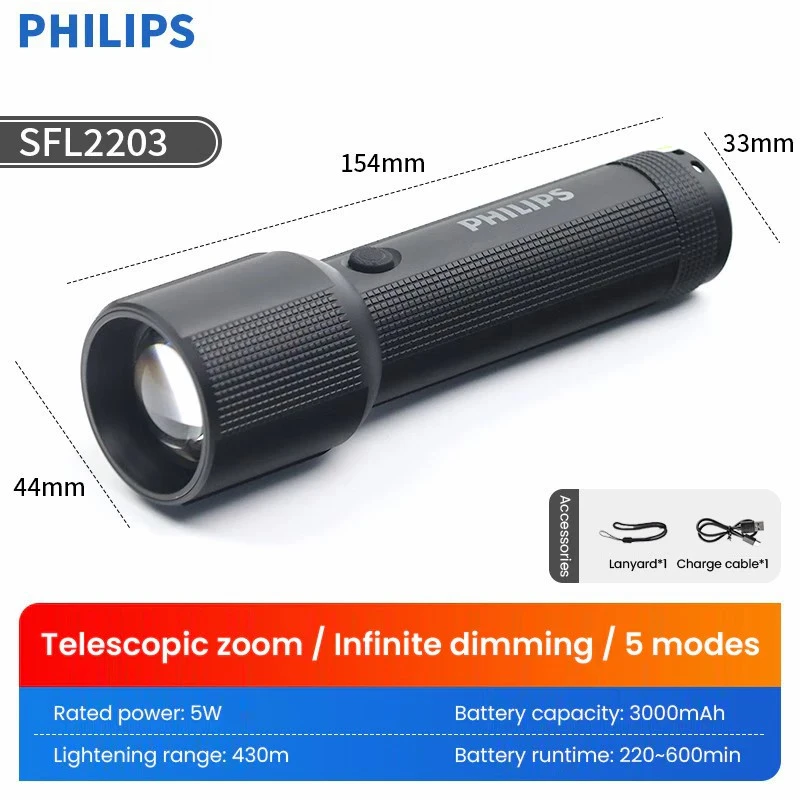 Philips SFL2203 Telescopic Zoom Flashlight - image 3