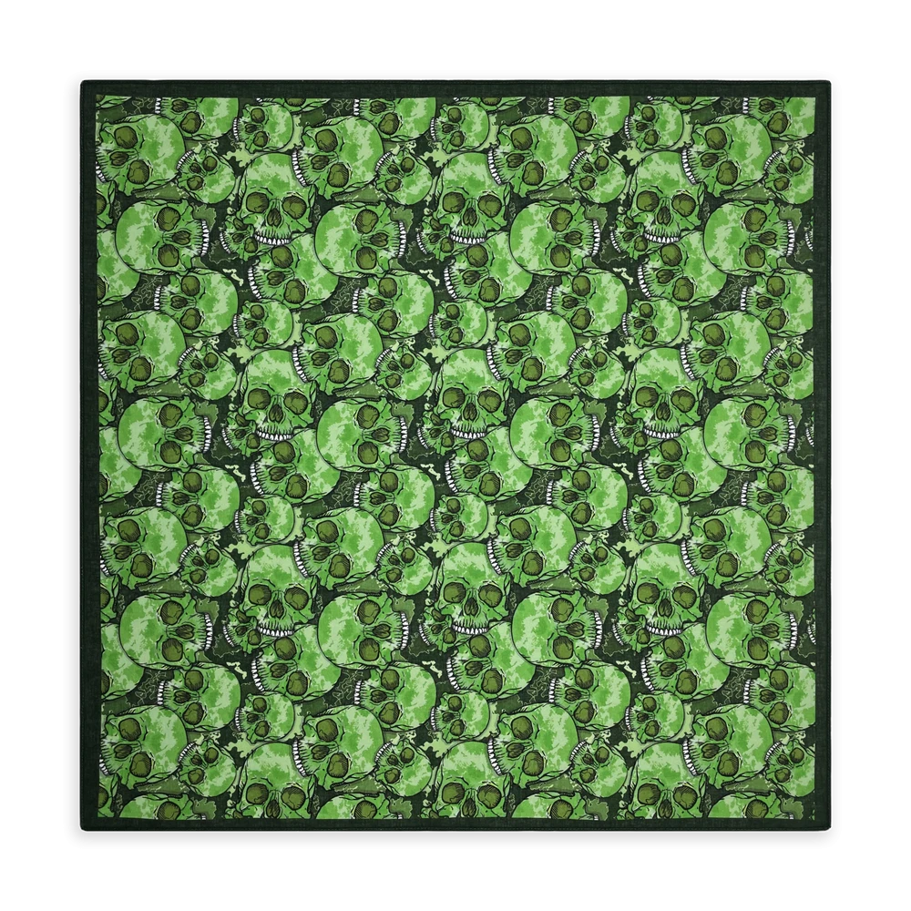 Skull Craze Bandana Edgy Green Skulls