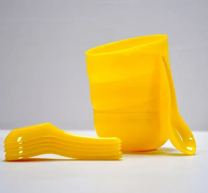 Plastic Soup Bowl & Spoon Set (6-Pcs) - image 2