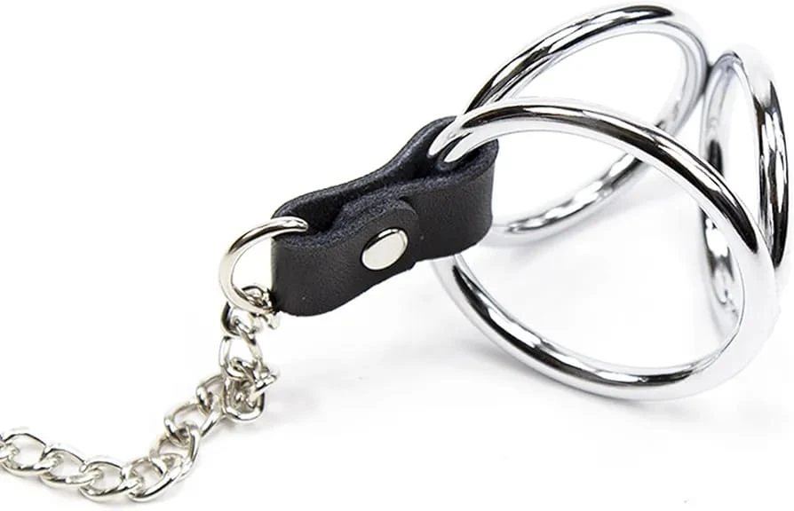 Stainless Steel Triple Cock o ring nipple bdsm sex toy - image 10
