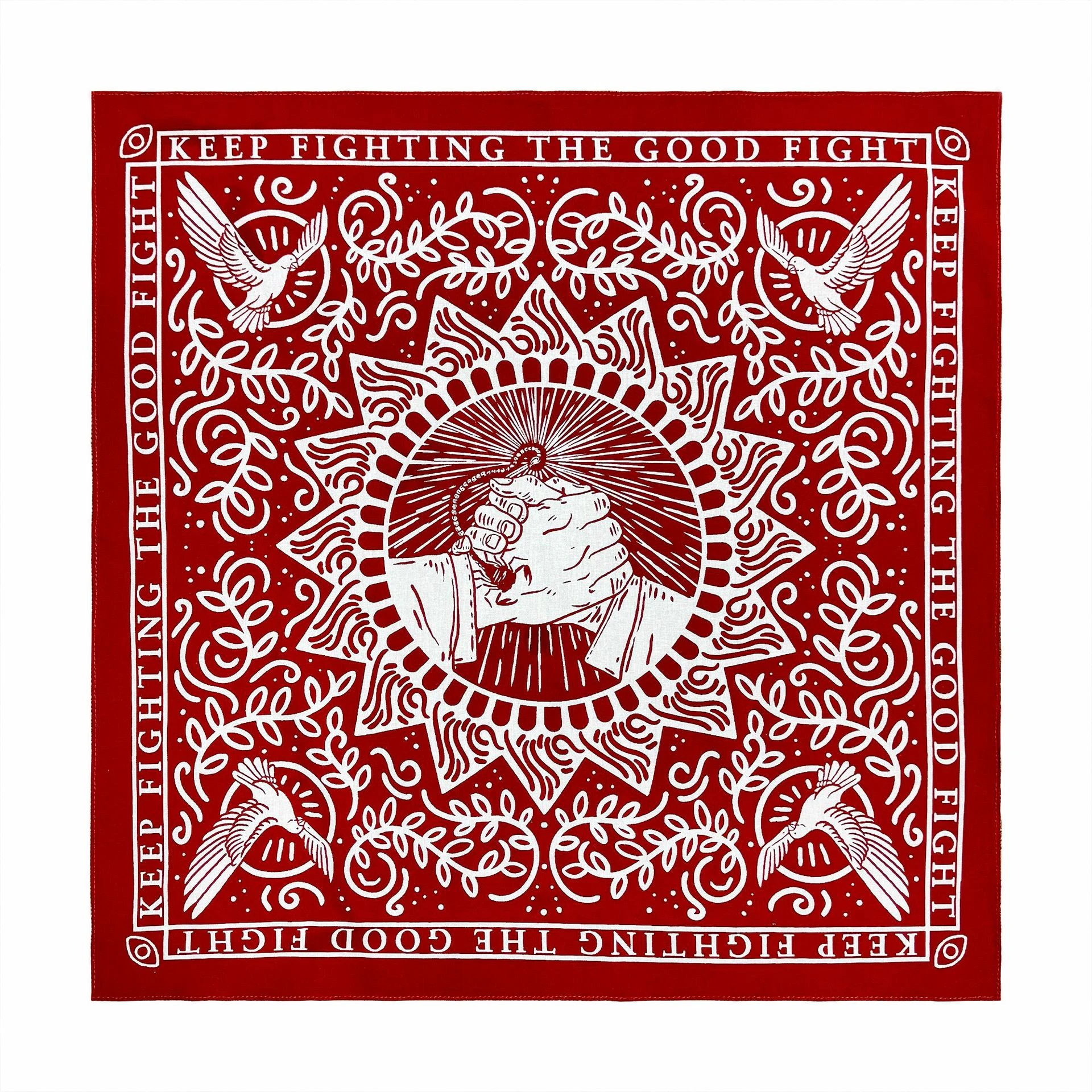 The Good Fight Heritage Cotton Bandana Crimson Red
