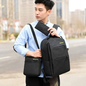 Generic 3pcs Backpack Set Laptop Shoulder Bag