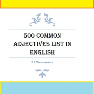 Generic 500 Common English Adjectives List