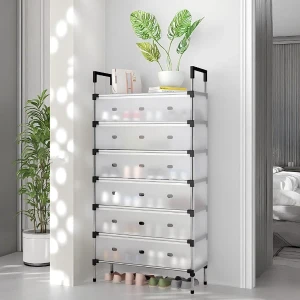 Generic Shoe Organizer Rack 8-Layer Dustproof Flip Door