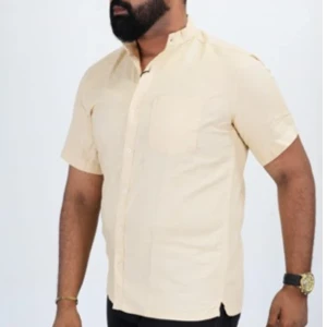 Apparelco Short Sleeve Linen Shirts Chinese Collar