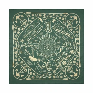 Nautical Adventure Peacock Green Bandana Nautical Design