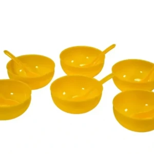Plastic Soup Bowl & Spoon Set (6-Pcs)