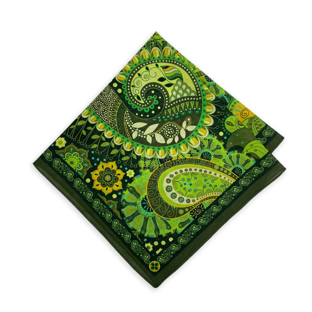 Generic Paisley Bandana Green Cotton - image 2