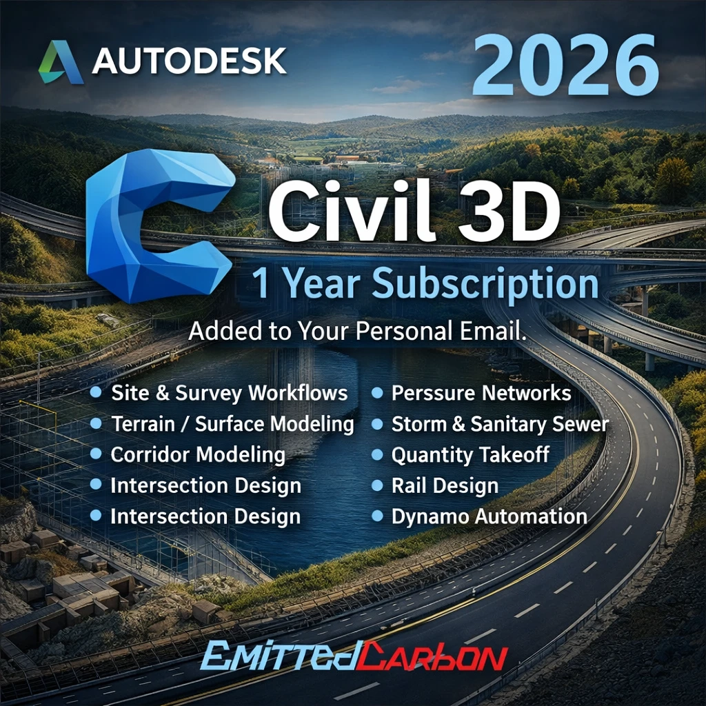 Autodesk Civil 3D 2026-2023 Multi-Version 1-Year Subscription