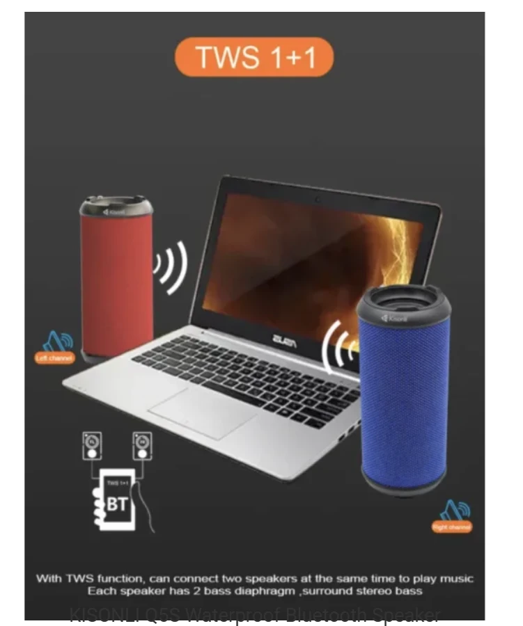 Kisonli Q5S Bluetooth Outdoor Weatherproof Speaker - image 2