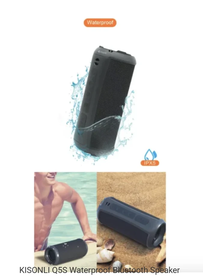 Kisonli Q5S Bluetooth Outdoor Weatherproof Speaker - image 3