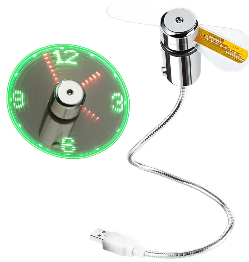 ONXE LED USB Clock Fan with Real Time Display - image 2
