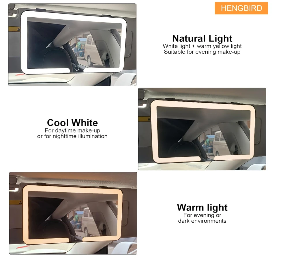 Generic Car LED Vanity Mirror with 3 Light - image 5