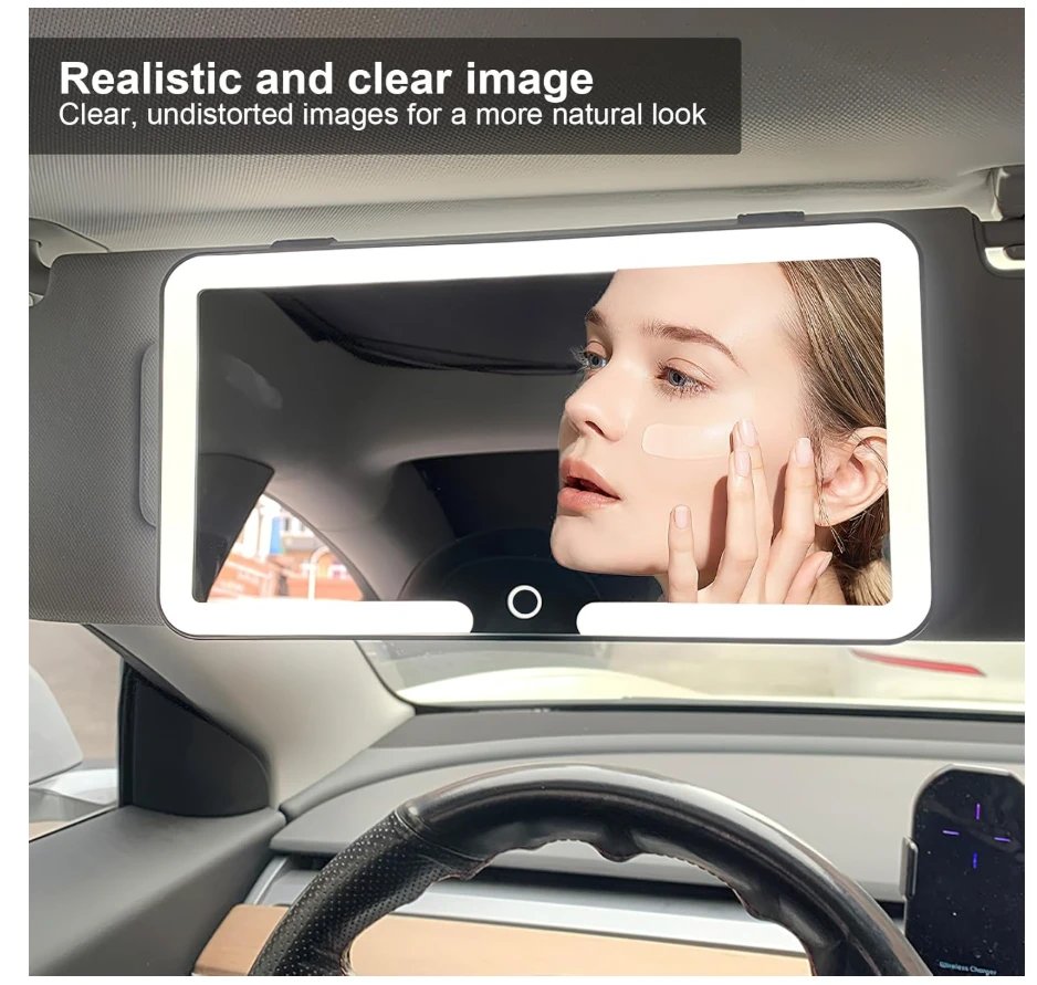 Generic Car LED Vanity Mirror with 3 Light - image 4