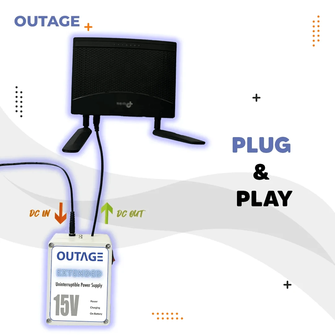 OUTAGE HR-NPJ015-EXT 15V 1A Router UPS Extended - image 6