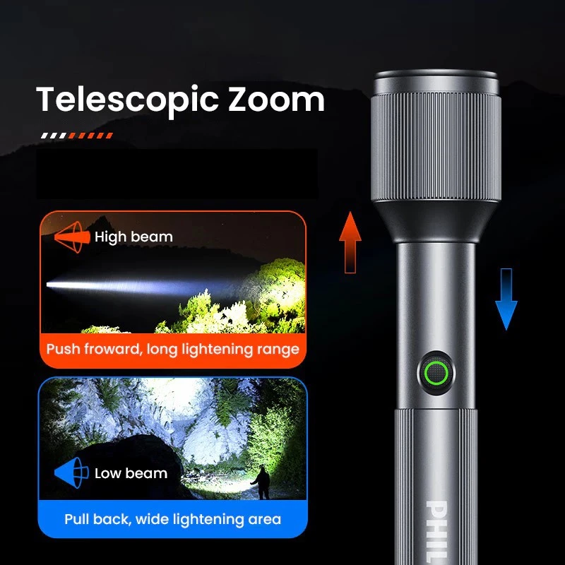 Philips SFL2143 Telescopic Zoom 1100 Lumen Flashlight - image 7