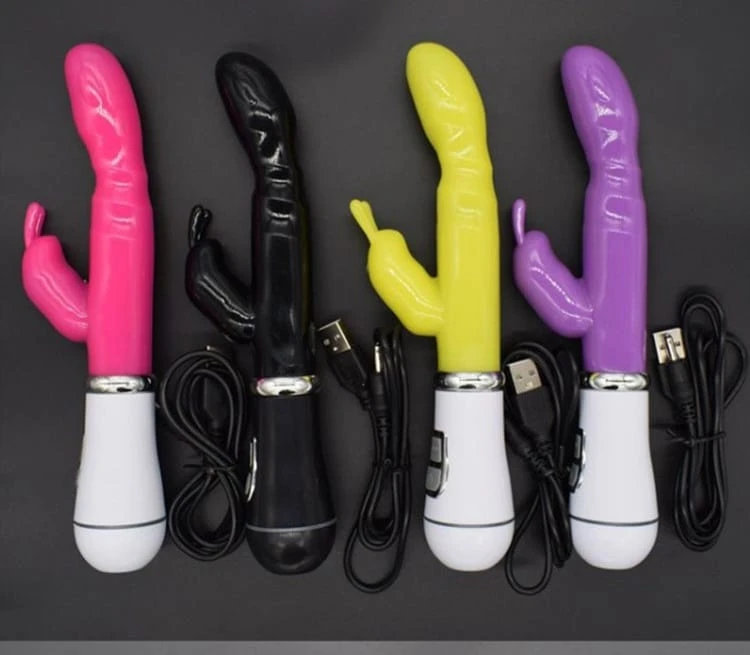 Rabbit Double Rod Dildo Rechargeable Vibrator - image 4