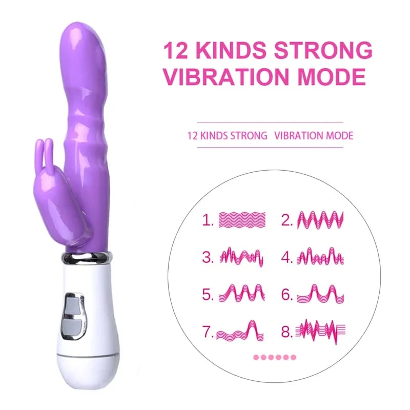 Rabbit Double Rod Dildo Rechargeable Vibrator - image 6
