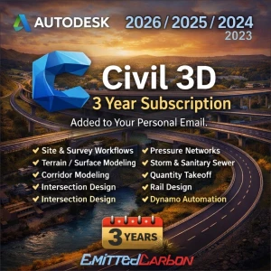 Autodesk Civil 3D 2026/2025/2024/23 3 Year Subscription