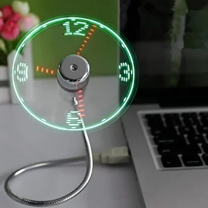 ONXE LED USB Clock Fan with Real Time Display